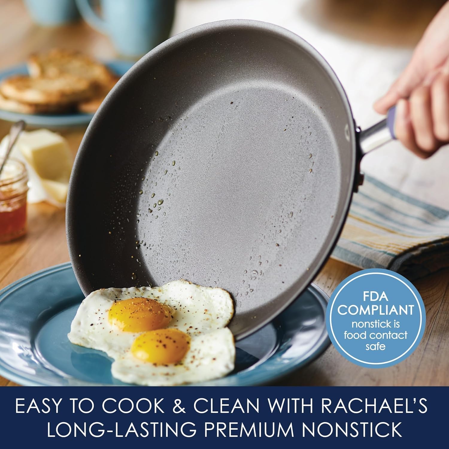 Rachael Ray Cucina Nonstick Cookware, Lavender Purple Pots and Pans Set, 12-Piece - Image 4